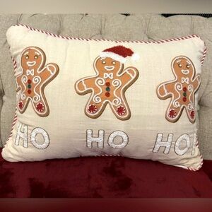 Gingerbread Men Holiday Pillow- size 14”x20”